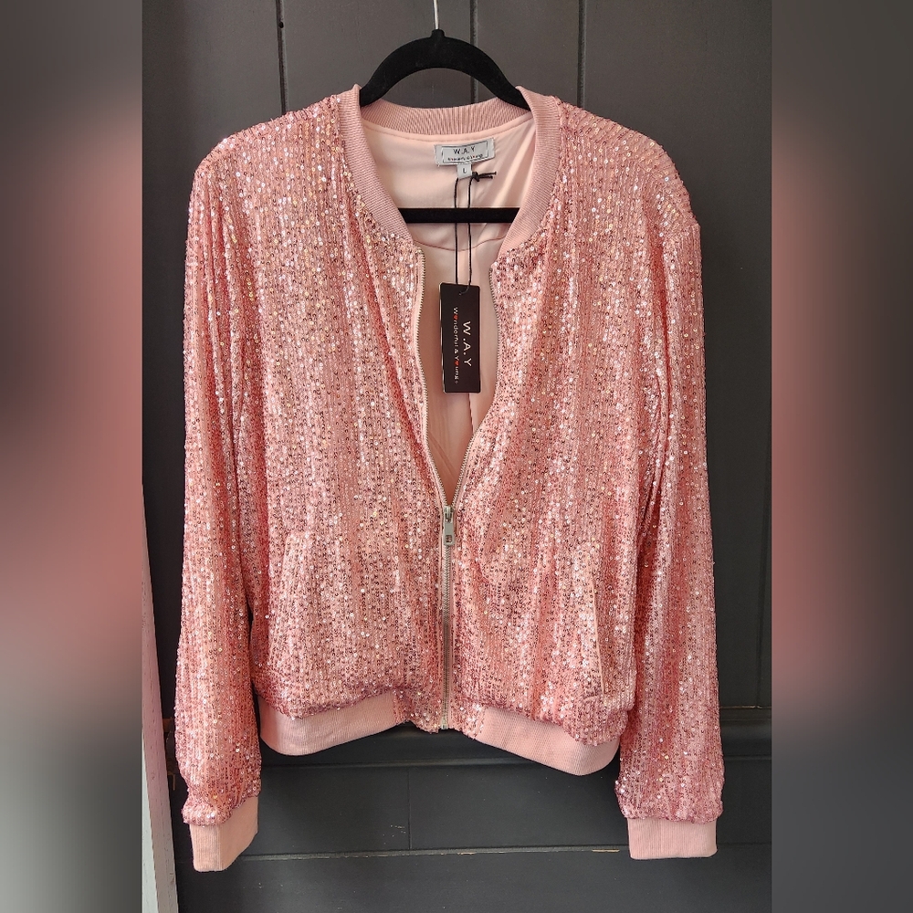 W.A.Y. Sequin Bomber Jacket